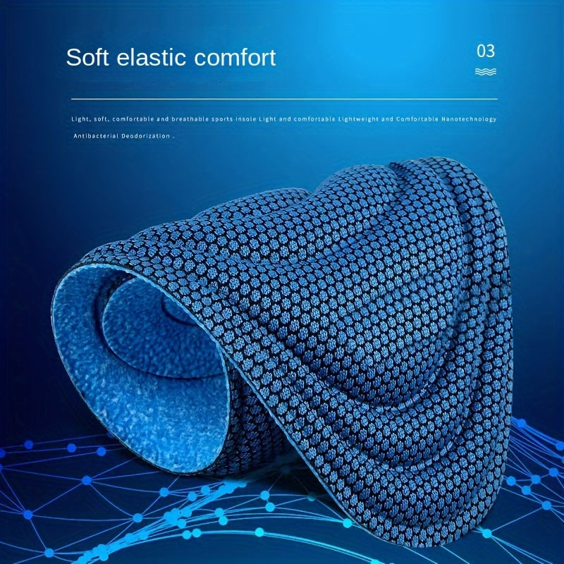 Unisex Memory Foam Insoles for Sports Running Shoes Odor-Resistant Breathable Sweat-Absorbing Set of 4