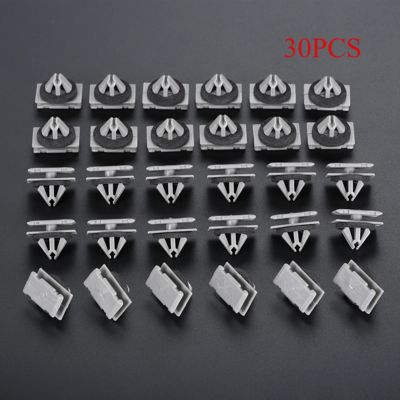 30 piezas de clips de moldura de rocker de plástico, clips para guardabarros, clips para exterior de automóviles