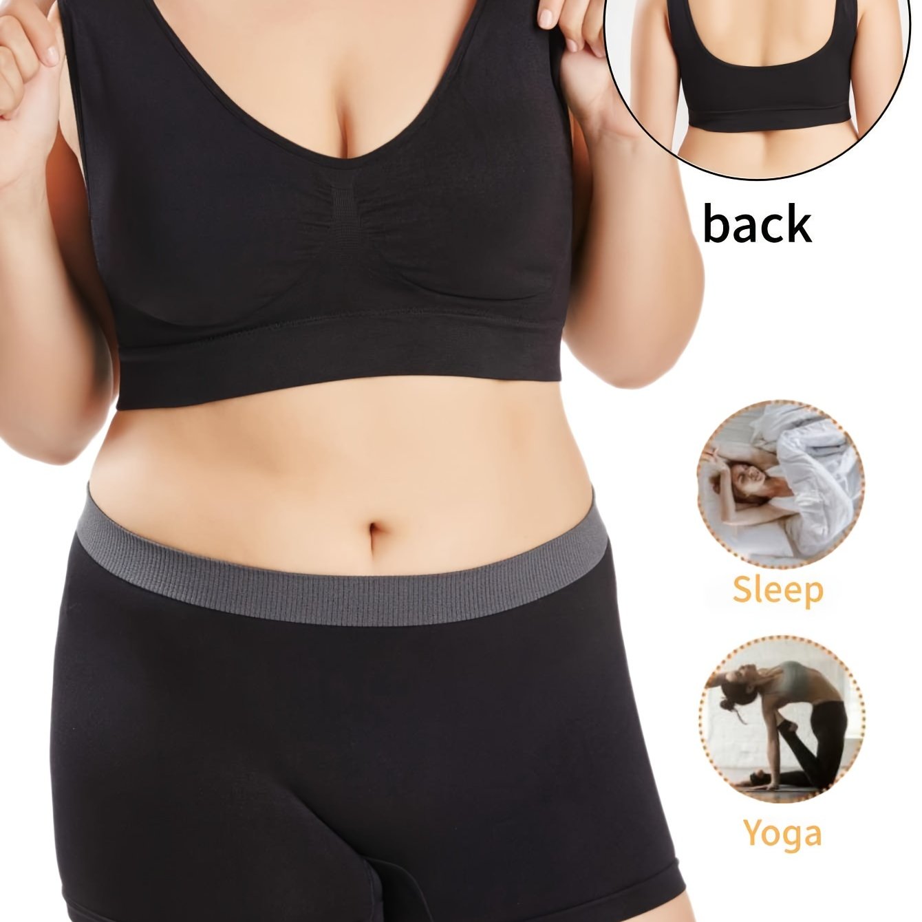 Бюстгальтер для женщин больших размеров бесшовный спортивный с беспроводной конструкцией и двойными слоями