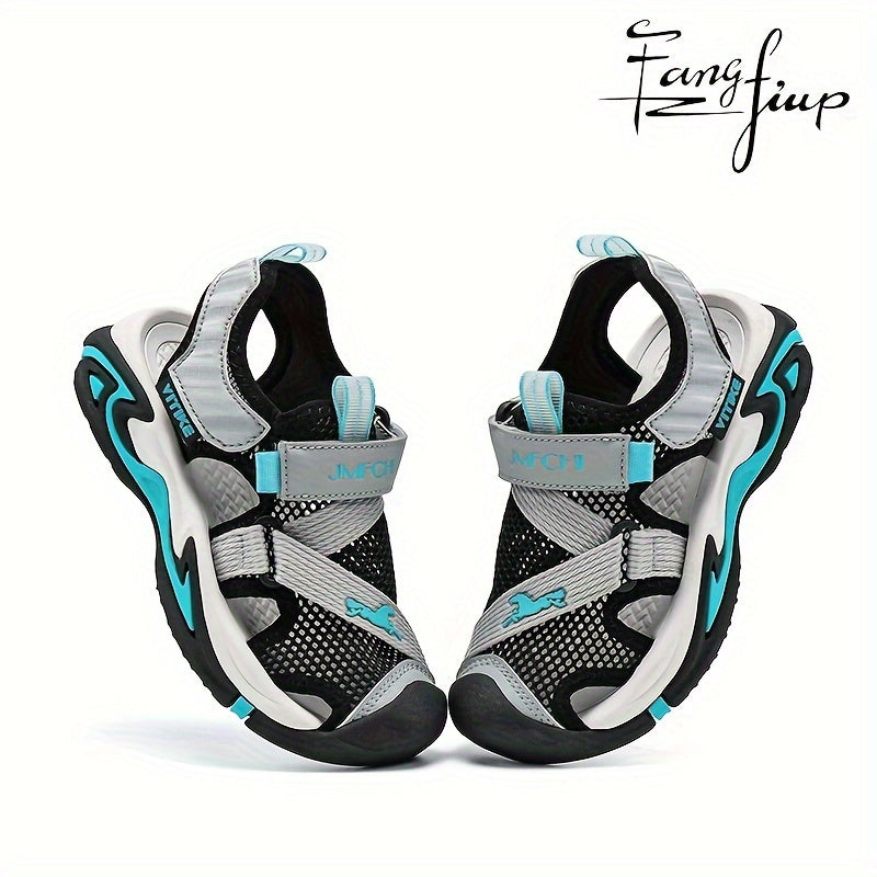 Boy's Breathable Sandals for Outdoor Activities Mesh PU Low Top Casual Beach Water Shoes