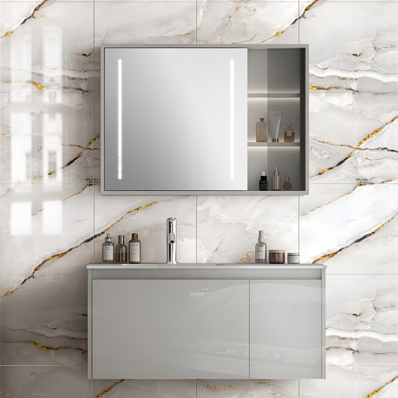 10PCS Papel tapiz autoadhesivo de textura mármol, resistente al agua, de aluminio, para paredes, aislamiento