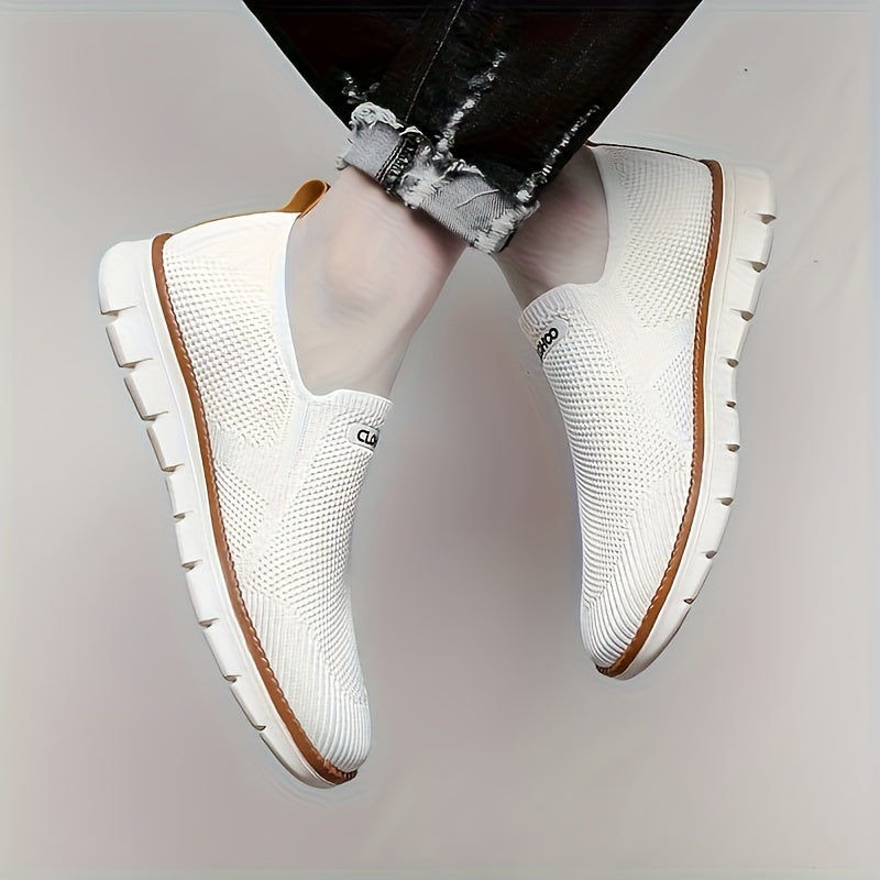 Men's Slip-On Loafer Shoes Durable Casual All-Season Fabric Round Toe