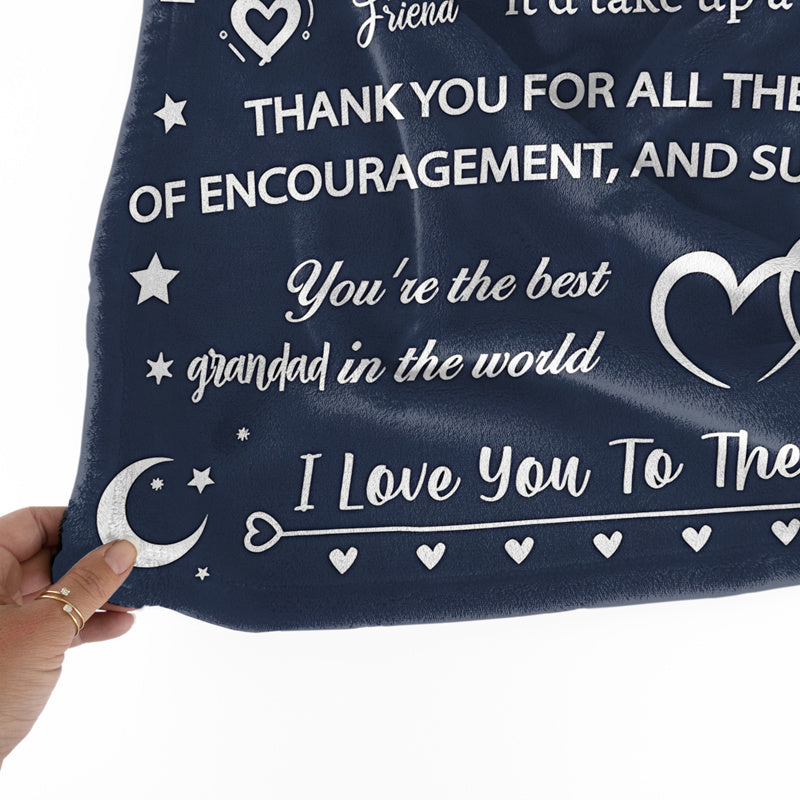 Personalized Throw Blanket for Grandad Soft Cozy Gift from Grandchildren