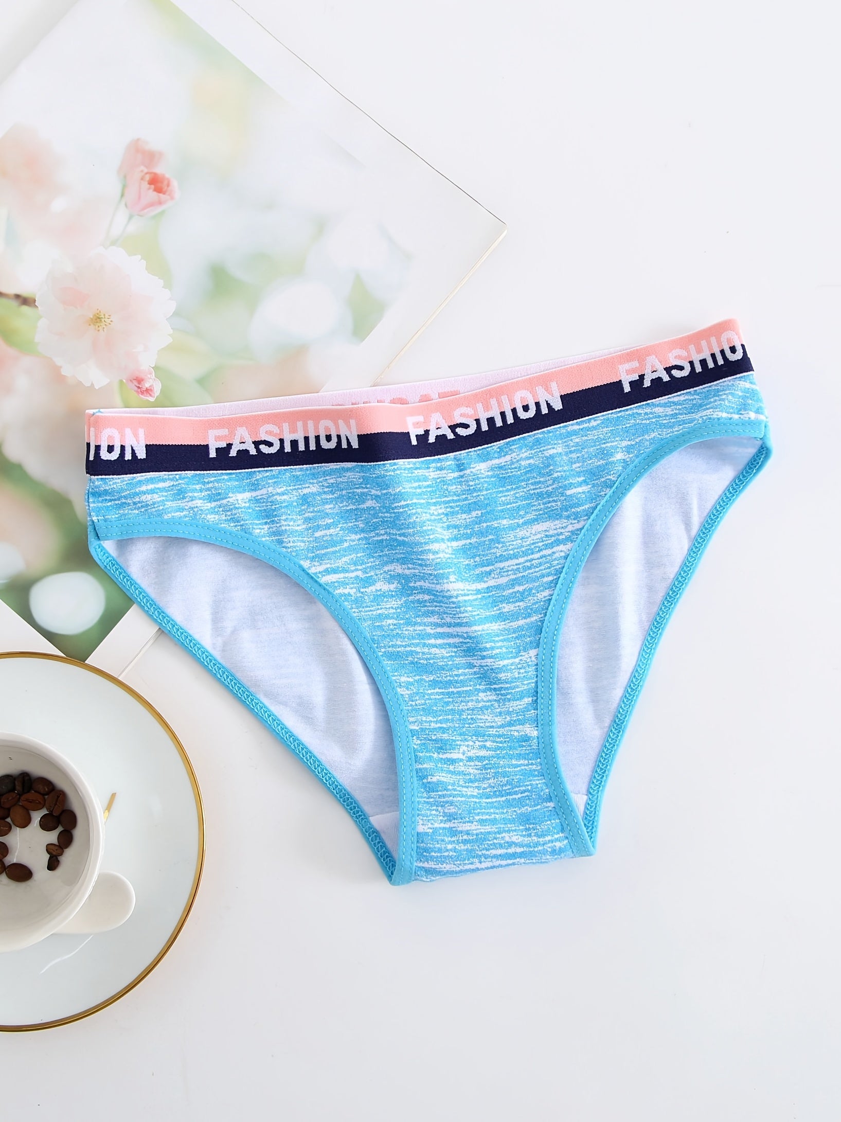 Women's Bikini Panties Low-Rise Breathable Gradient Colors 95% Blend Material