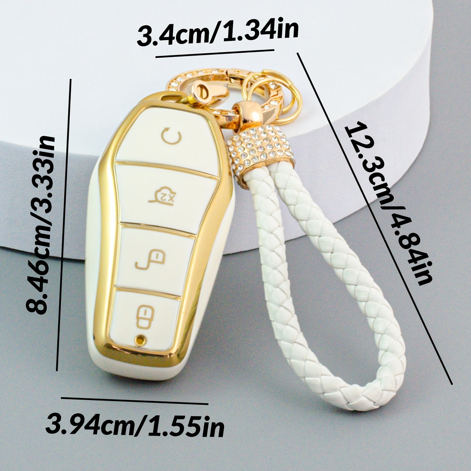 Universal Soft TPU Key Fob Cover Case with Keychain for Electric Vehicles