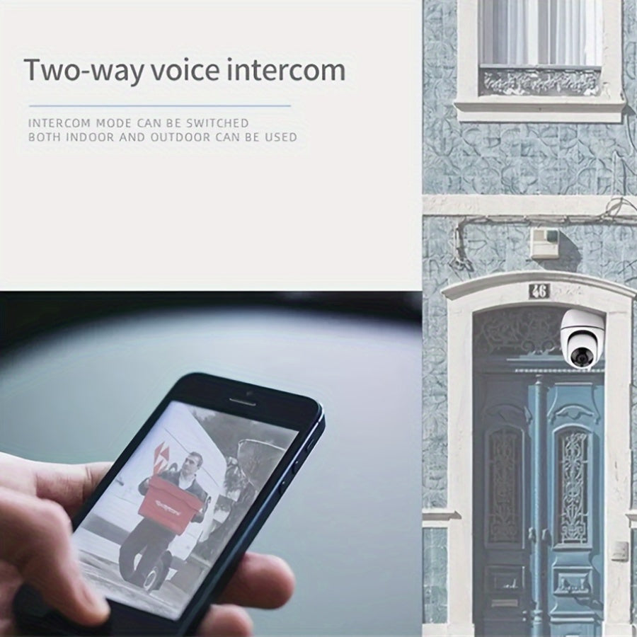 Smart WiFi Security Camera with 2-Way Audio Night Vision Pet Monitoring 1080p