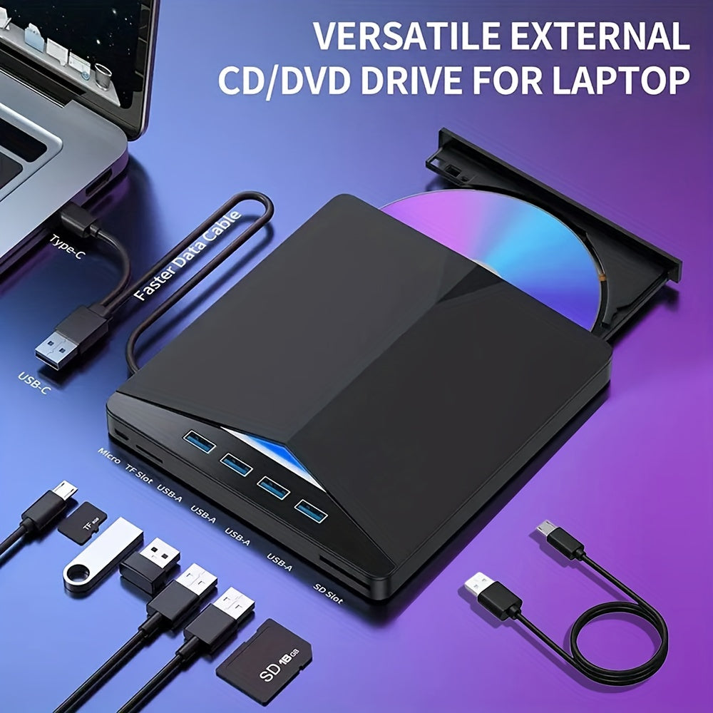 Портативный USB 3.0 DVD-привод: запись, воспроизведение и совместимость с ноутбуком/настольным ПК/ПК/Mac OS