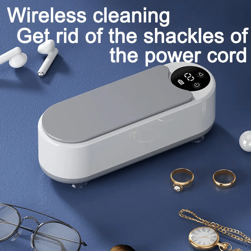 1 dona portativ ko'zoynak va zargarlik tozalagich, Soundwave texnologiyasi va USB zaryadlash bilan. 360° chuqur tozalash yuqori chastotali tebranish bilan. 8 ta holatga mos keladi (ofis, maktab, ochiq havoda)