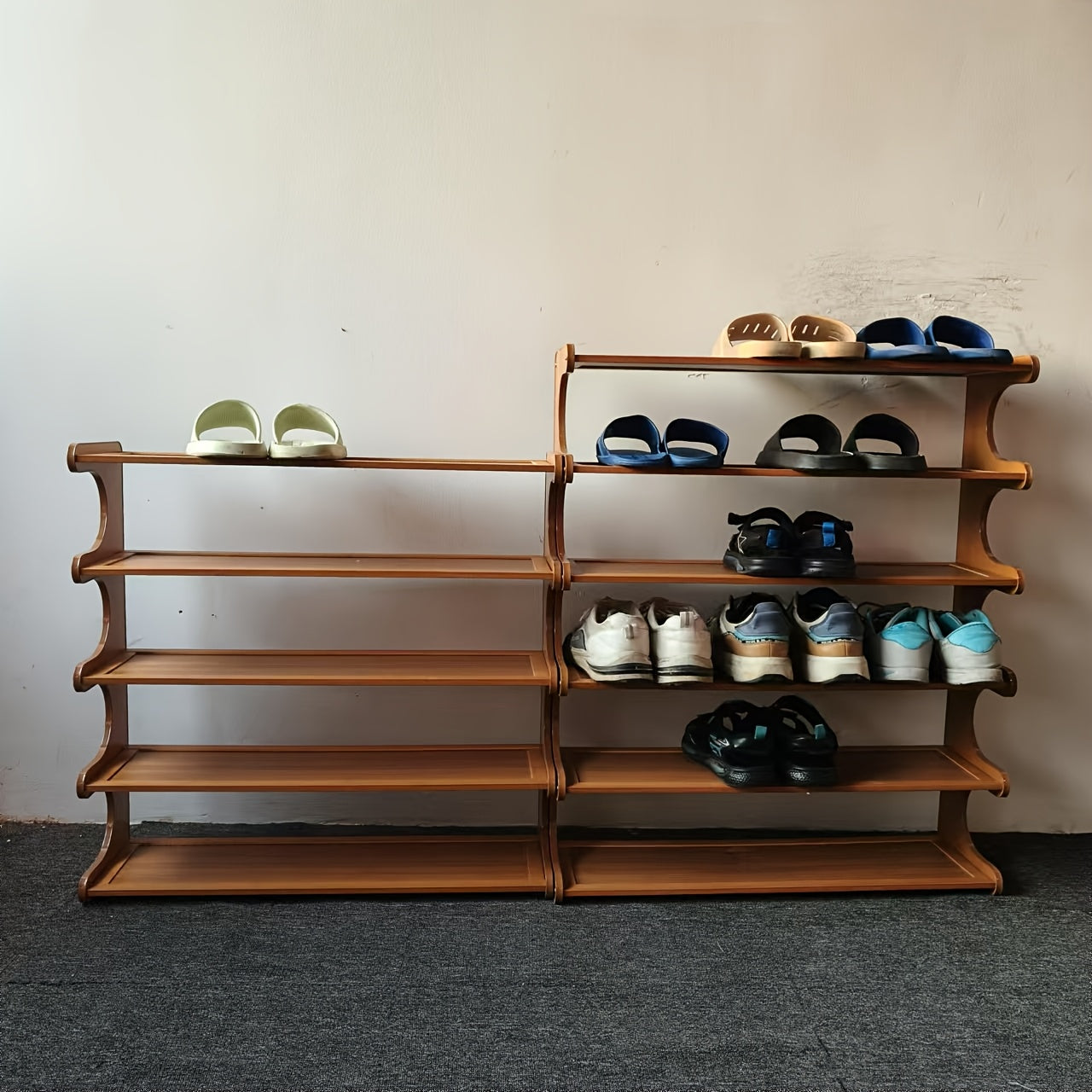 Bamboo Shoe Rack Multi-Layer Storage Space Saver Easy Assembly Entryway Dorm Room