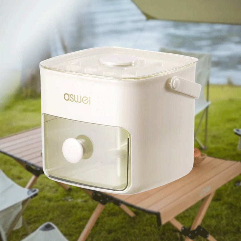 Large Capacity Dual-Layer Ice Maker with 48 Cubes and Safety Lid