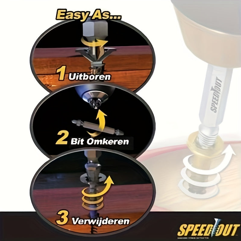 4 Pcs Steel Screw Extractor Set Broken Damaged Oil Drain Tool