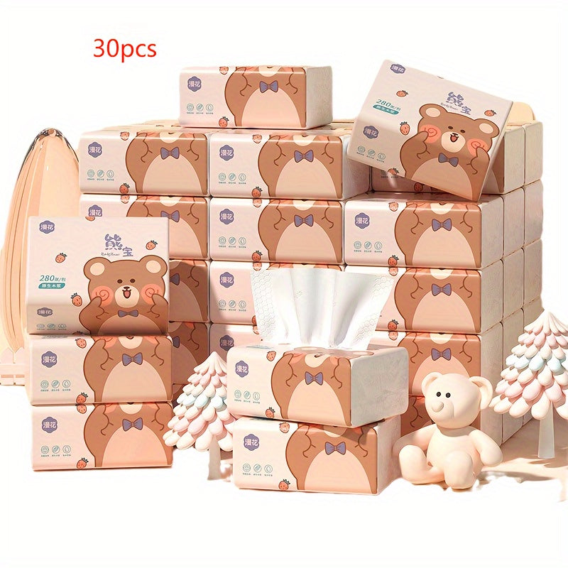 Soft White Paper Towels 30-Pack 4-Ply Recyclable Facial Tissues