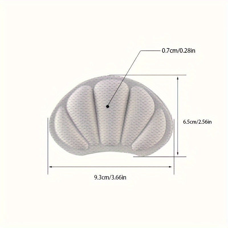 Memory Foam Heel Cushion Pads 4 Pcs Shoe Fitting Inserts Anti-Slip Blister