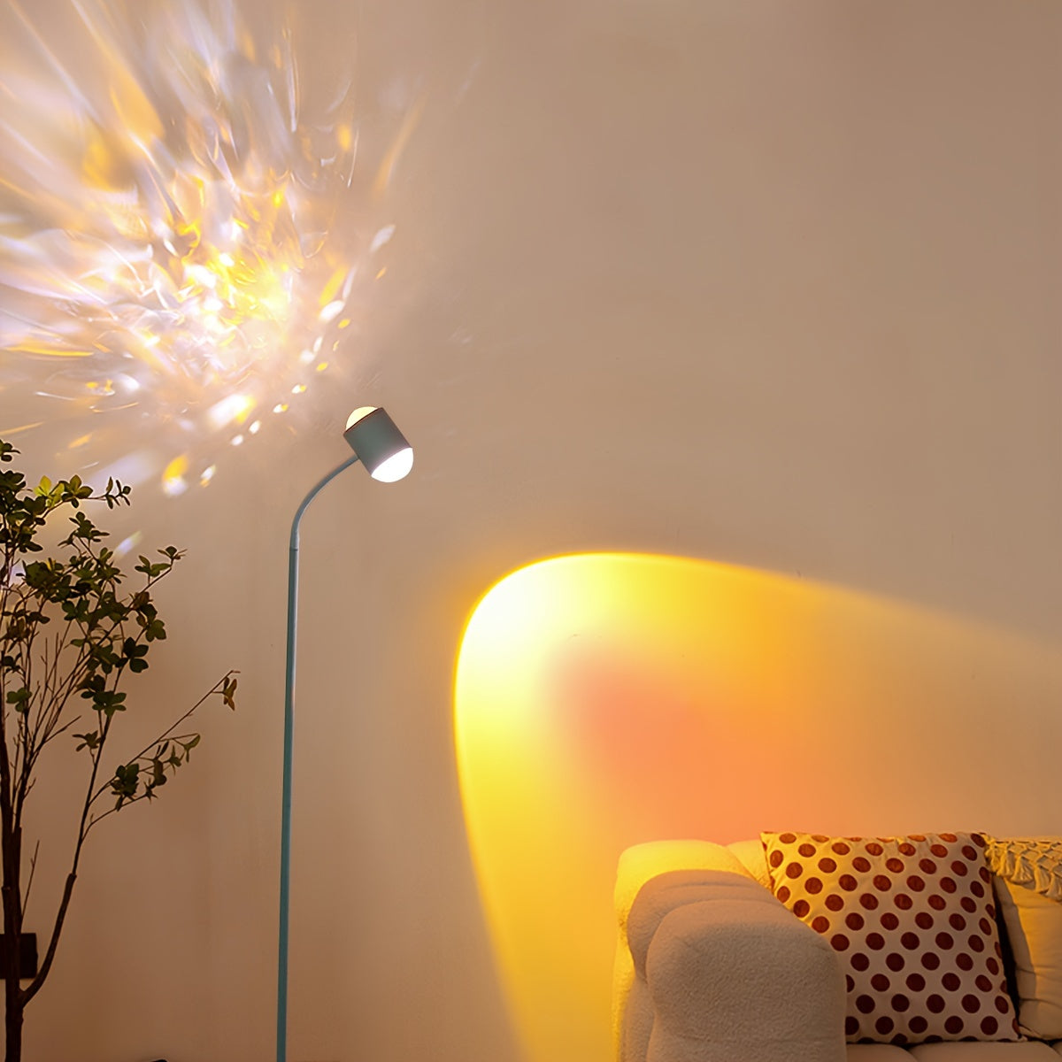 LED Night Light with Water Ripple and Dual Head Projection for Photography and Decoration