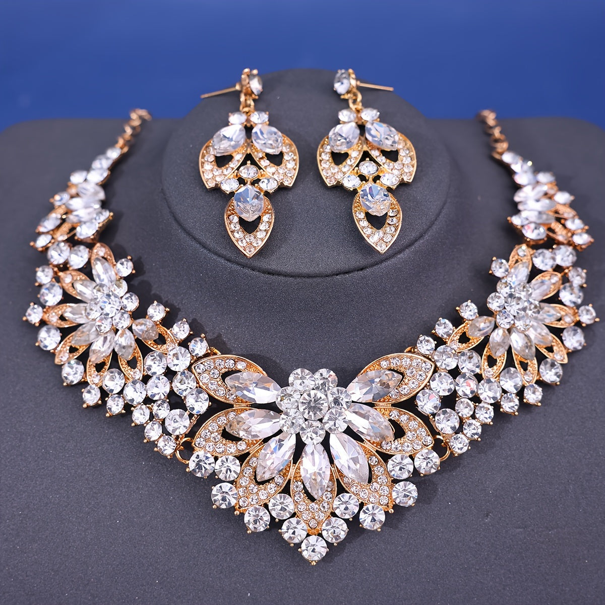 Vintage Jewelry Set with Rhinestone Accents for Dressy Occasions