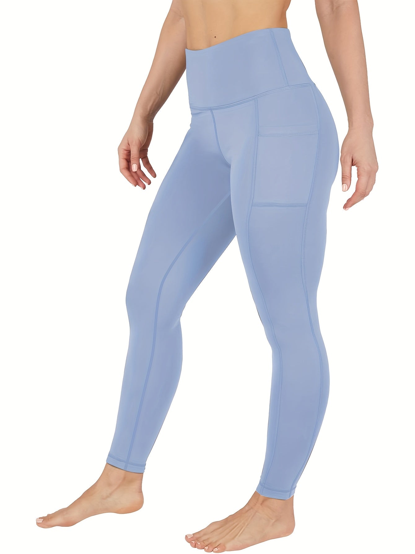 Plus Size Women's High-Waisted Yoga Pants Workout Leggings with Pockets