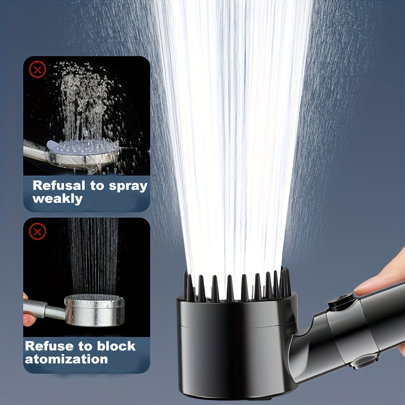 Bosimli qo'l bilan ushlanadigan dush boshligi, suv chiqishini sozlash va massaj funksiyasi bilan. Hammom uchun ajoyib.