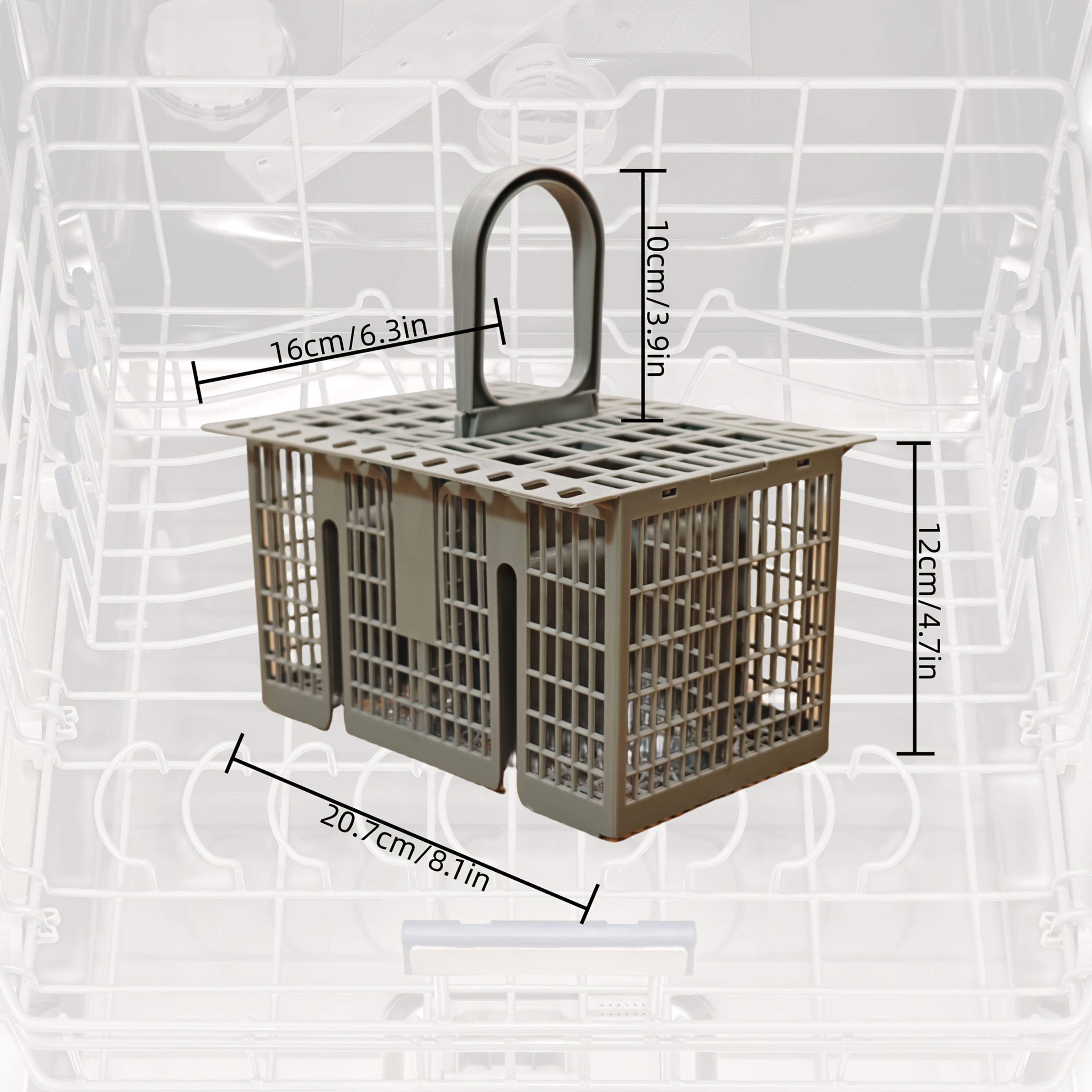 Пластиковая корзина для посуды с отделением для ножа и вилки, прочный материал