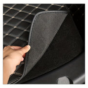 Faux Leather Car Trunk Mat Cargo Liner for SUVs Black and White Geometric