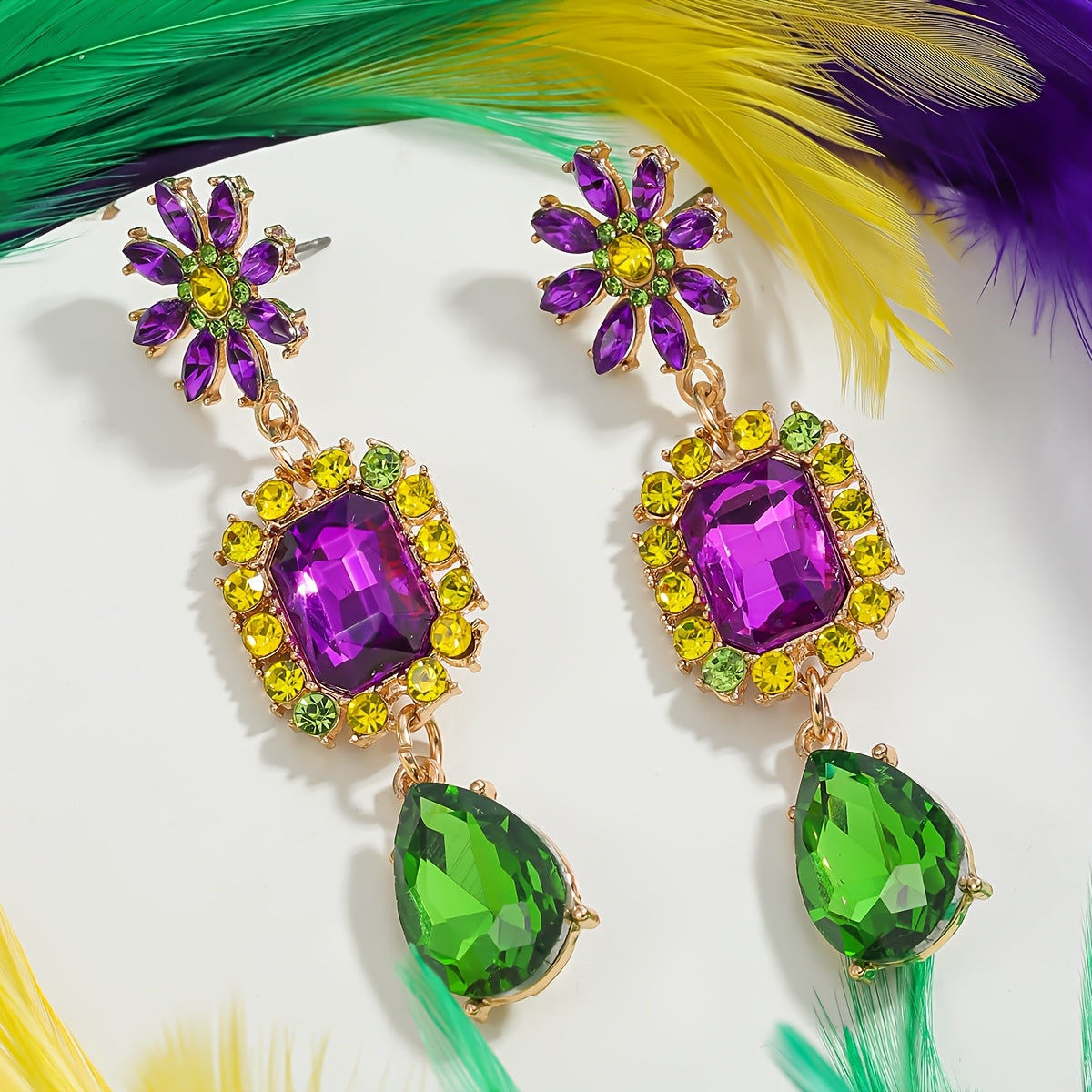 Pendientes de ala con rhinestones bohemios, bisutería colgante para ocasiones festivas