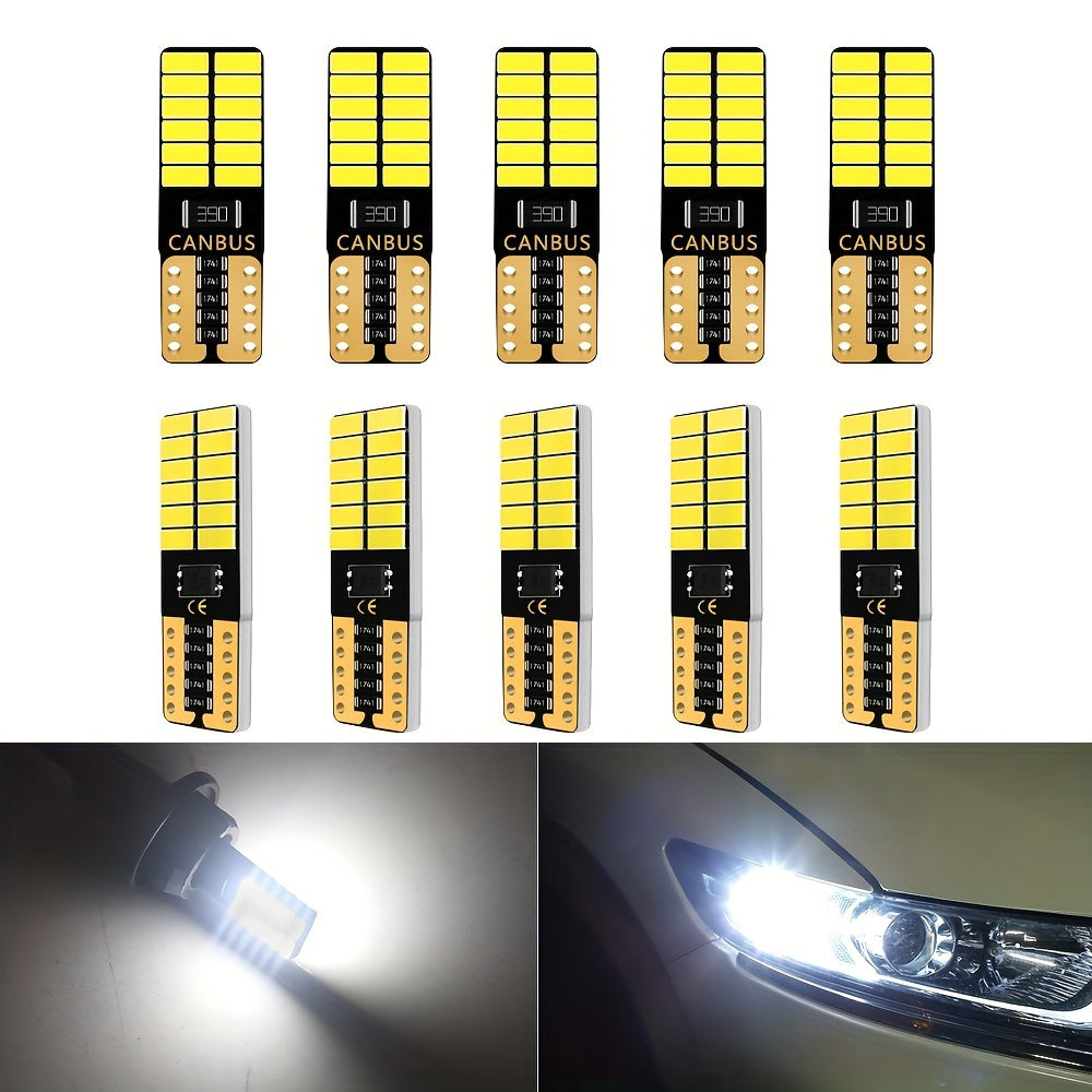 10Pcs 12V T10 W5W LED Bulb Car Interior Dome Light 6000K No Error