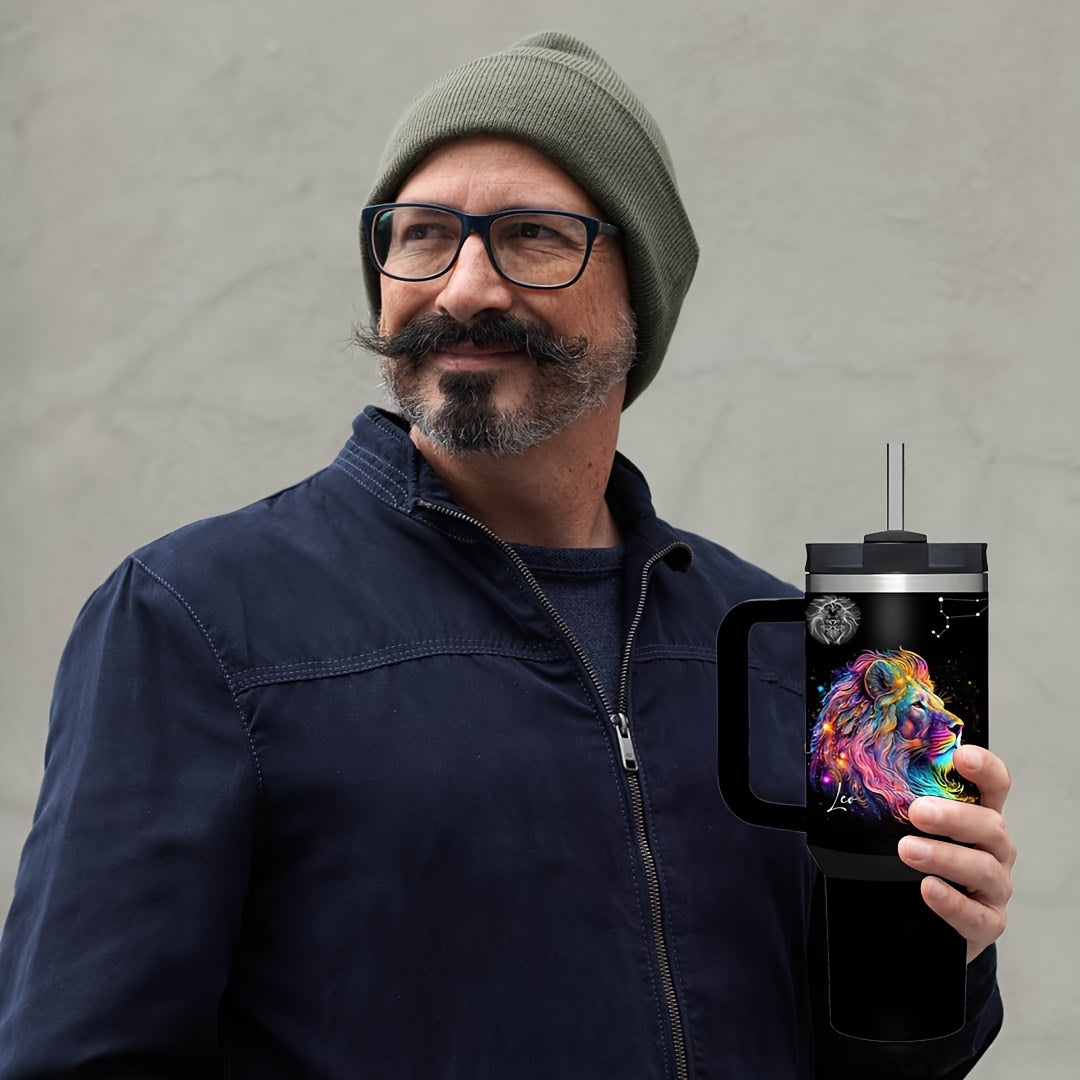 40oz Insulated Stainless Steel Water Bottle with Lid and Straw for Travel and Summer