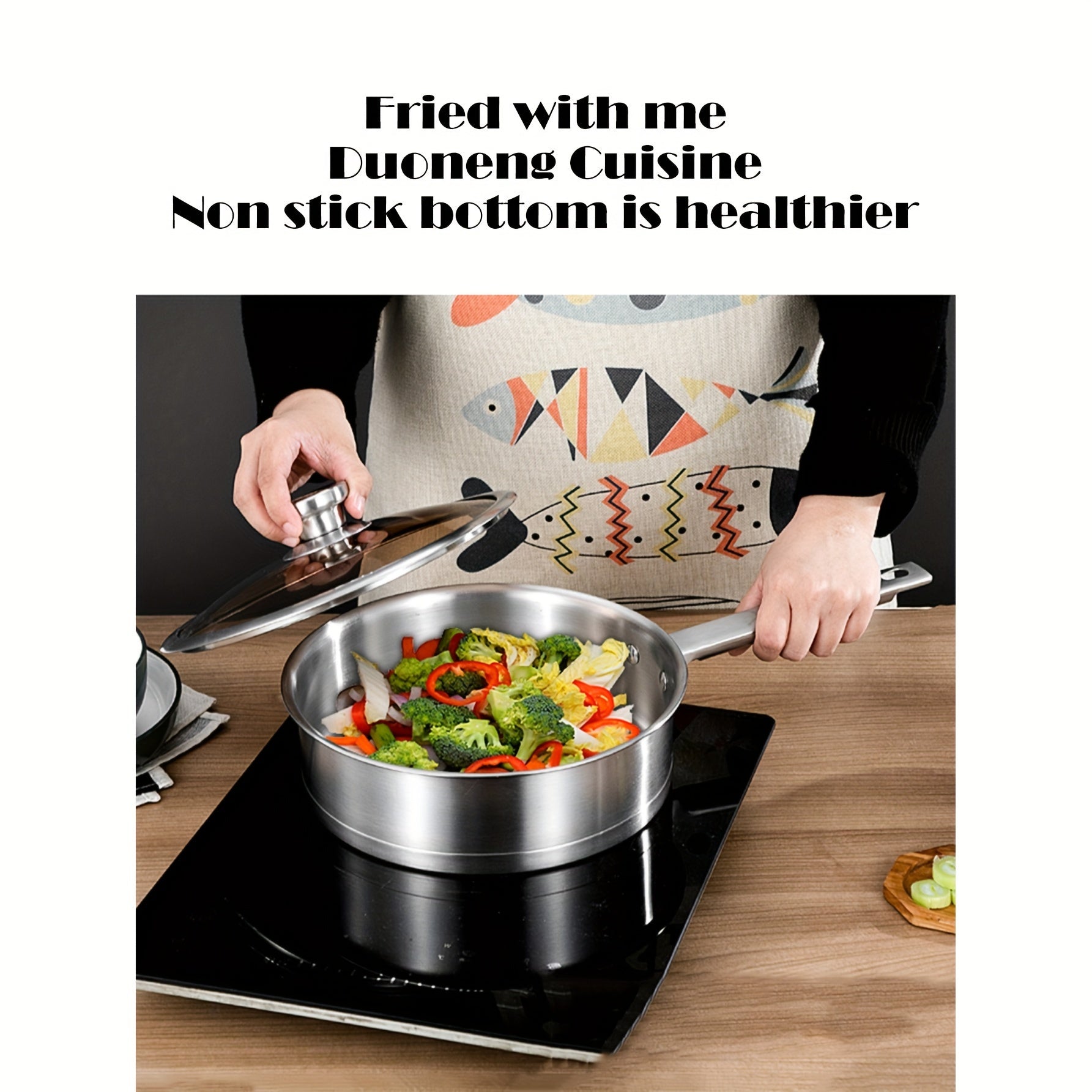 Stainless Steel Kitchen Utensil Set with Pot Frying Pan and Milk Pot