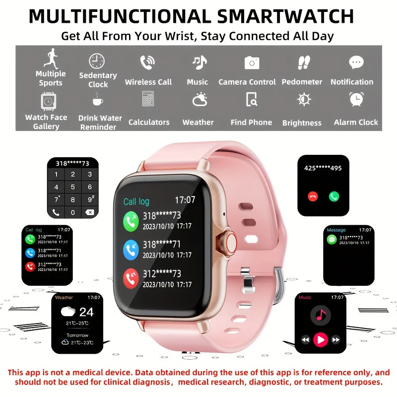 Smart Watch for Men and Women Business Style Dual Display Call Music Control Wireless USB Charging