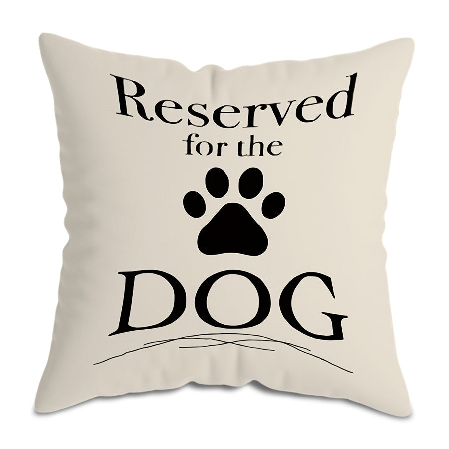 Dog Lover Throw Pillow Cover 44 Inch Soft Polyester Pet Quote and Paw Print Design