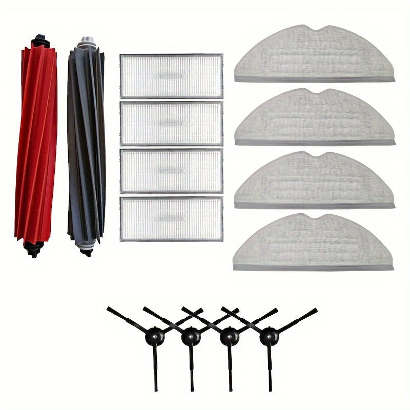 Roborock S8/S8+ Robot Tozalash Mashinasi Aksessuarlar To'plami - 2023 yilgi Ikki Cho'tka Tizimi Modeli bilan mos keladi. Asosiy Cho'tkalar, Tozalovchilar, Hepa Filtrlari, Yon Cho'tkalar, Zaxira Qism To'plami va Tozalash Mopu kiradi.