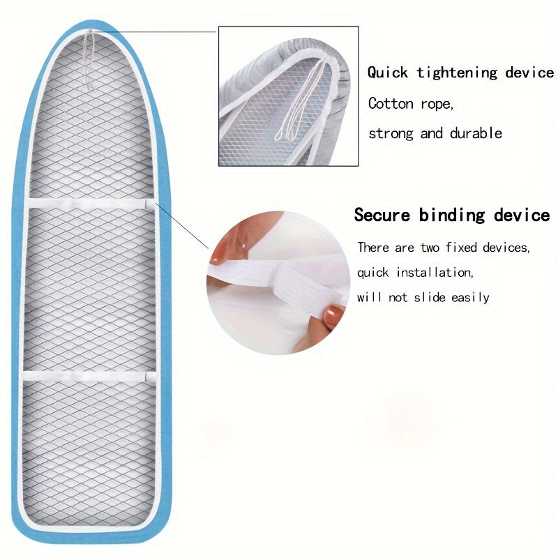 Funda para tabla de planchar extra grande con almohadilla gruesa, reflectante al calor, resistente a quemaduras, compatible con medidas de 30-40cm de ancho y 110-135cm de largo