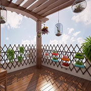 Handcrafted Wooden Garden Pergola with Adjustable Woven Design for Patio and Balcony