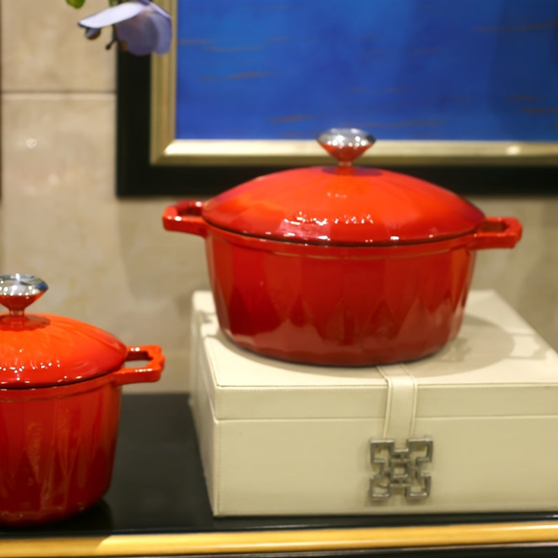 Enamelled Cast Iron Pot 78oz 138oz 169oz Non-Stick for Rice Sauces Induction