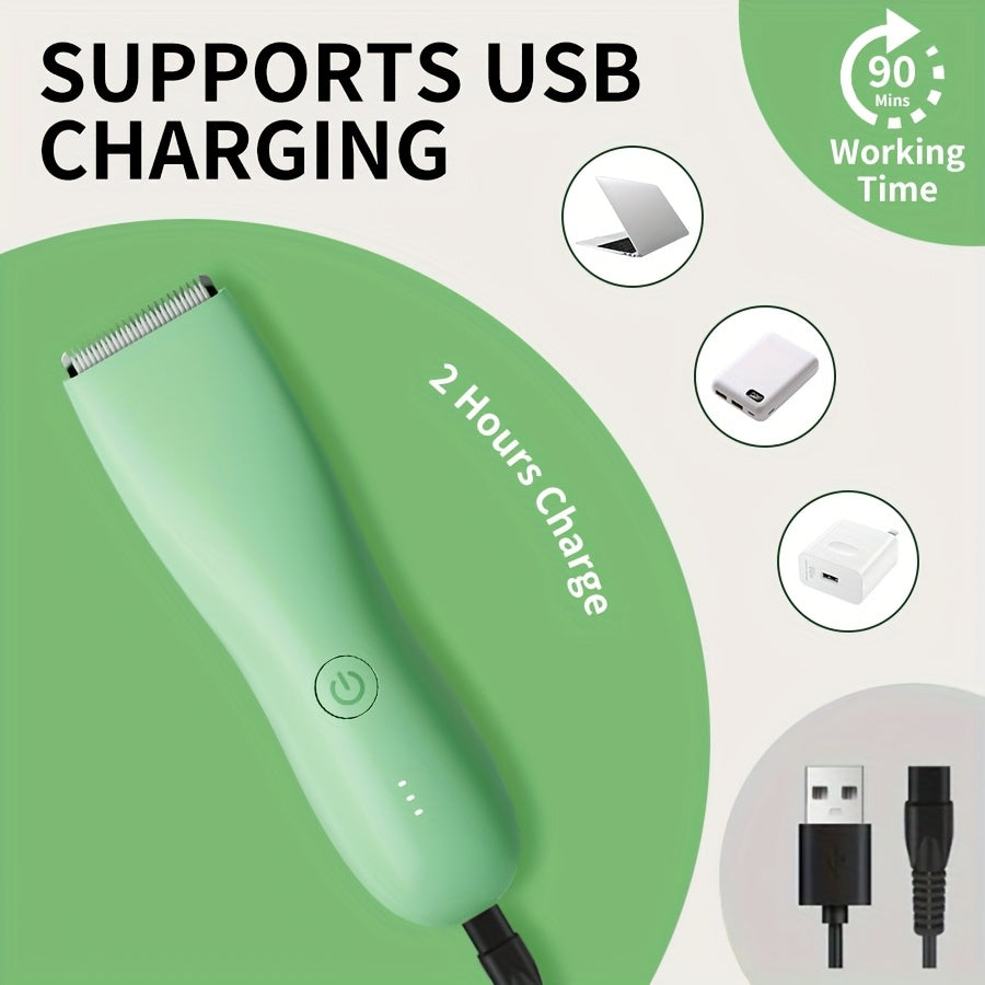 Erkaklar uchun ko'p maqsadli tananing sochlarini qirqish moslamasi, soqol, yuz sochlari, bosh sochlari va nozik joylar uchun mos keladi.