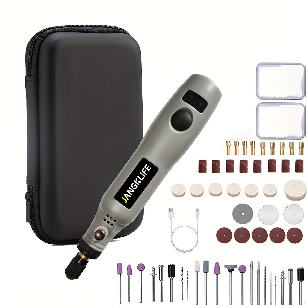3-Speed Cordless Rotary Tool Kit with Flex Shaft for DIY Crafting and Engraving