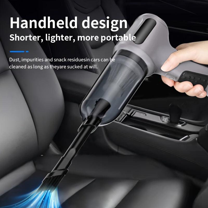Compact Cordless Vacuum Cleaner with Strong Suction, Rechargeable USB, Car and Home Use