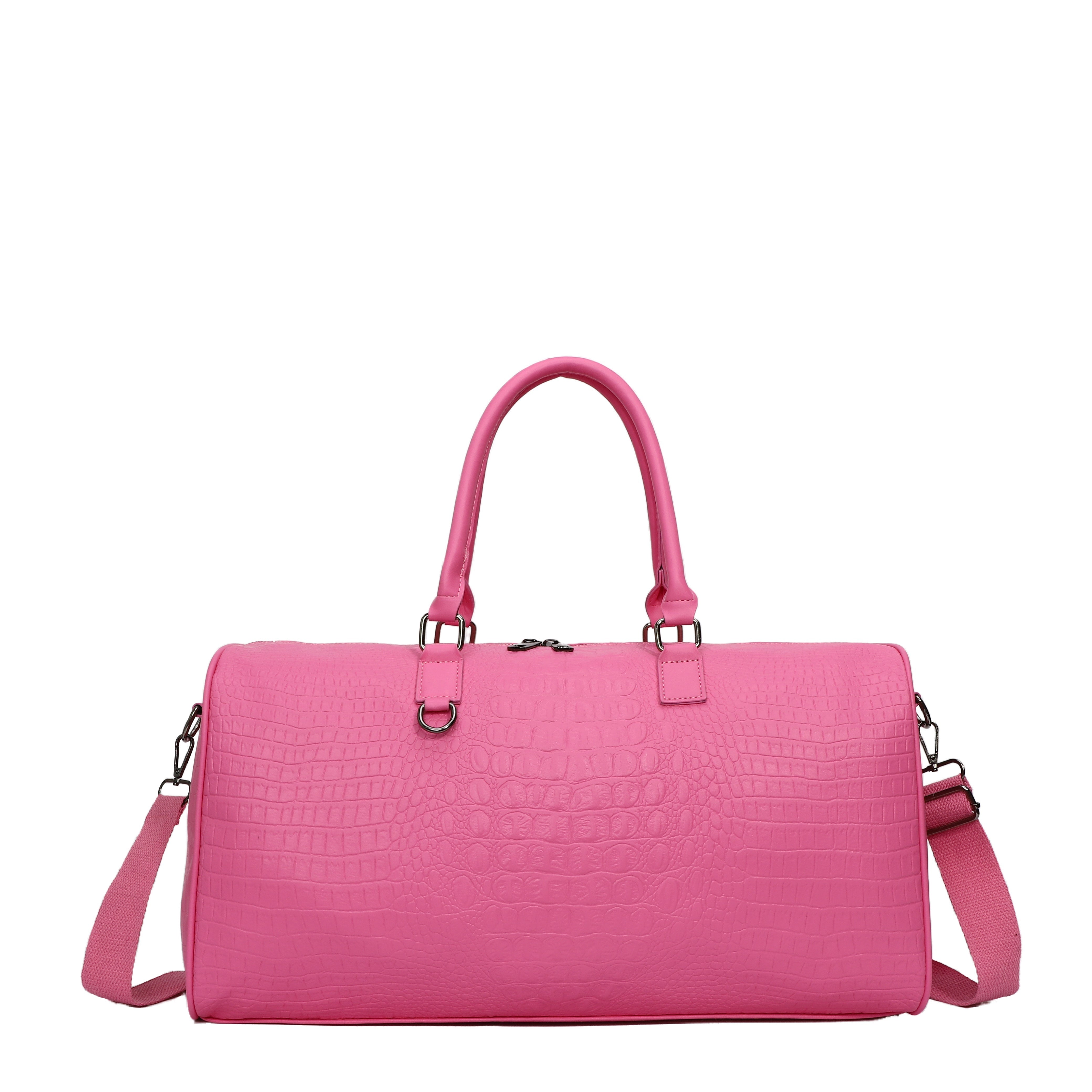 Faux Leather Crocodile Pattern Gym Tote Bag for Travel and Weekend Trips