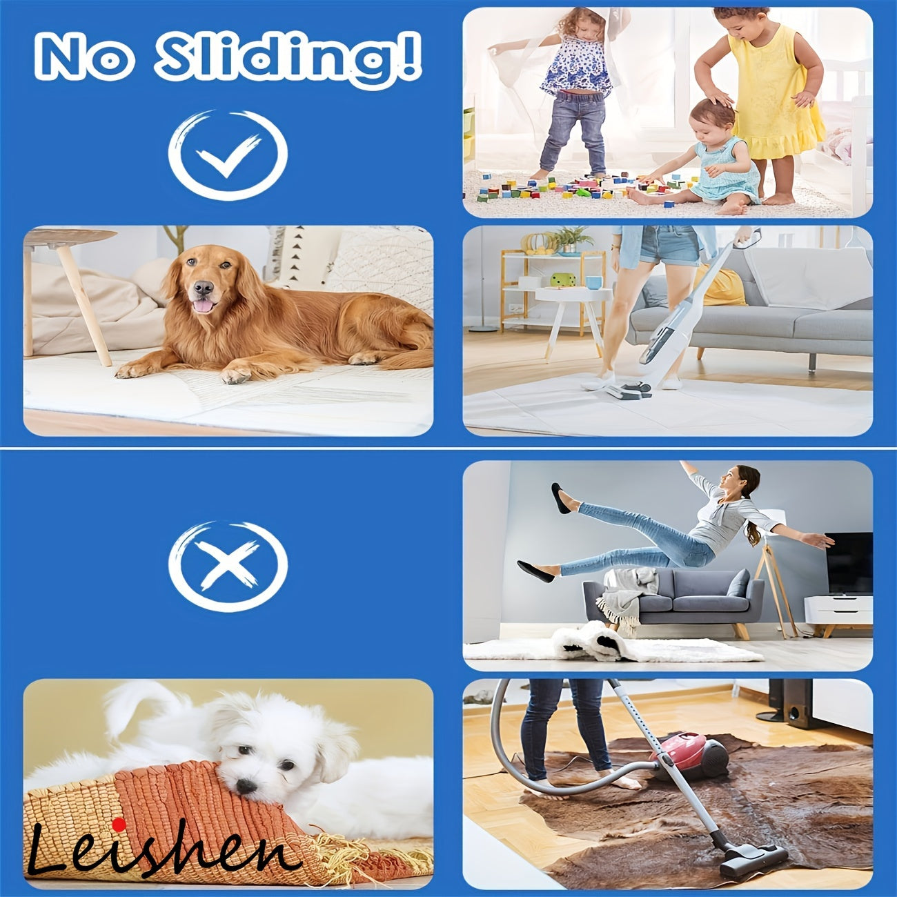 8 Pieces Silicone Non-Slip Carpet Grippers for Hardwood Floors and Rugs