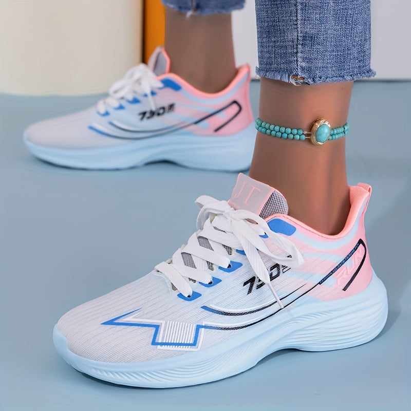 Women’s Knit Sneakers Pastel Purple White Lightweight Breathable Casual Shoe
