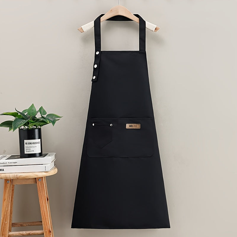 Unisex Canvas Polyester Apron with Pockets for Cooking and BBQ