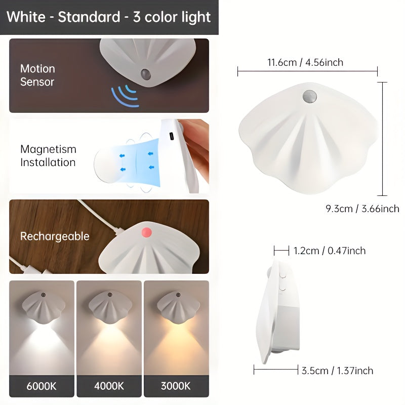 Motion Sensor Wall Light with Adjustable Brightness and 3 Color Options