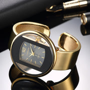 Women's Wristwatch with Hollow Dial Alloy Round Analog Display Button Battery