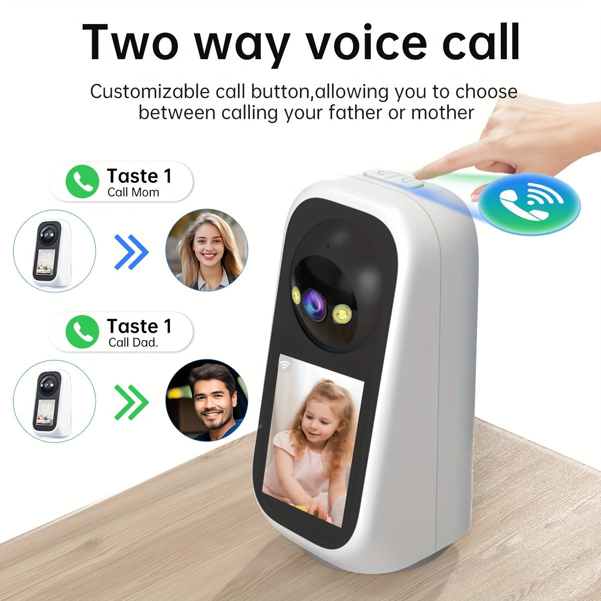 3MP HD WiFi Security Camera with 7.11cm Screen PTZ Night Vision Two-Way Audio Auto Tracking Home Monitoring