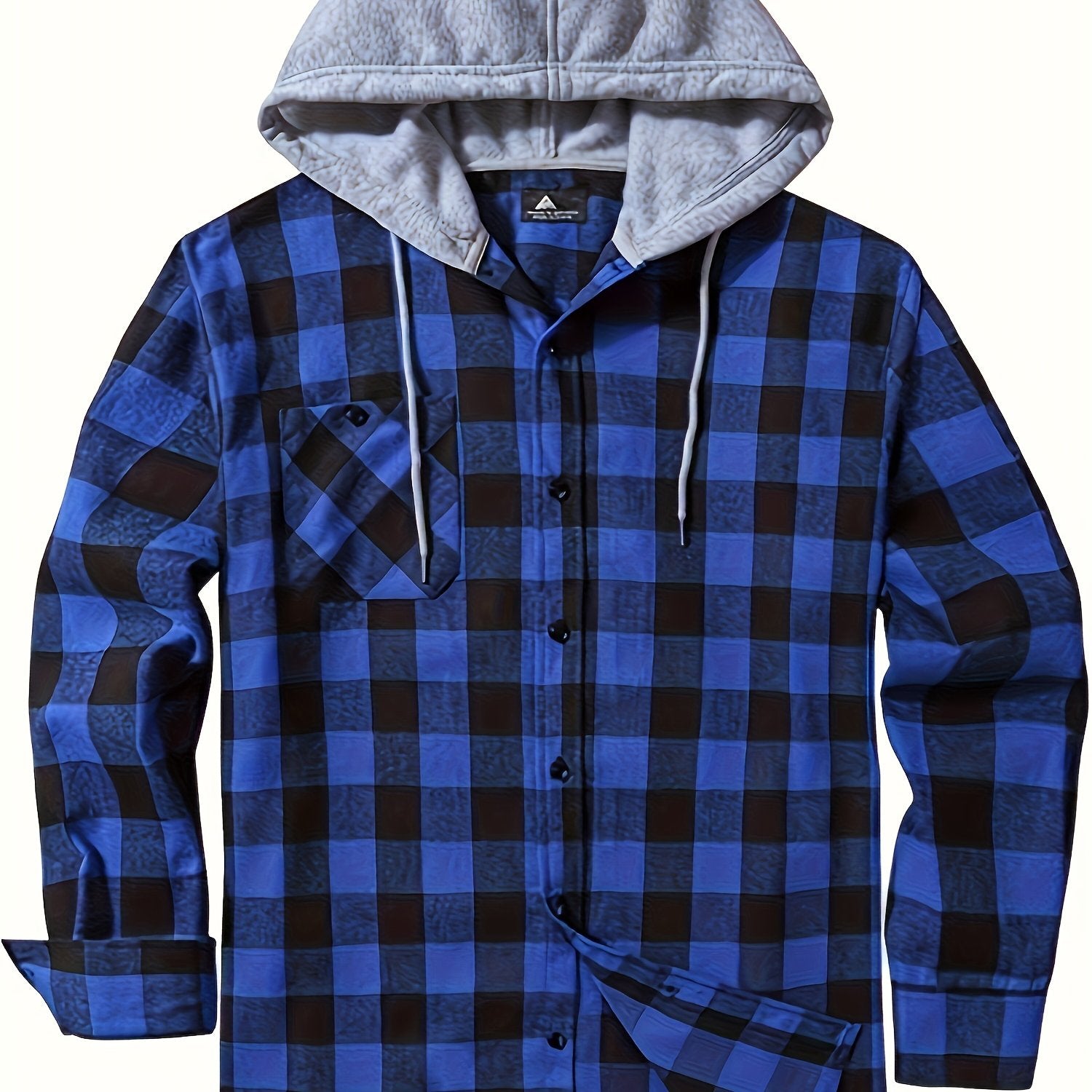 Men's Plus Size Plaid Hooded Shirt Jacket for Casual Daily Wear