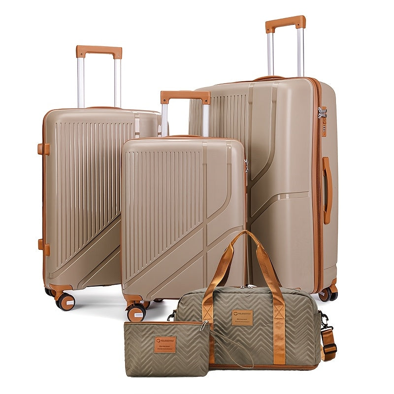 2025 New Model PP Suitcase Set with Password Lock and Silent Spinner Wheels 30 Inches White Black