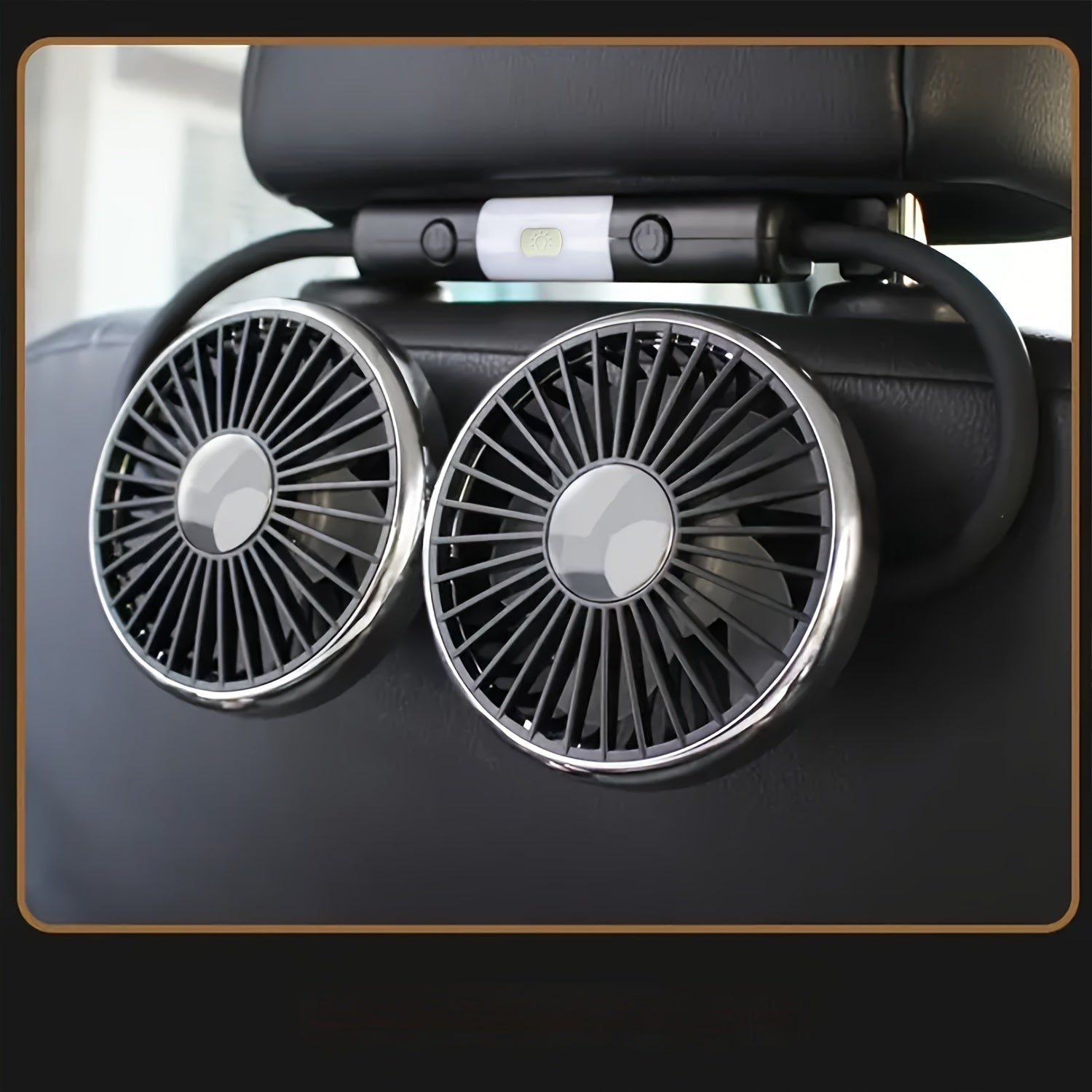 Dual-Head Car Fan USB Powered Adjustable Angle Powerful Wind