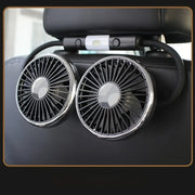 Dual-Head Car Fan USB Powered Adjustable Angle Powerful Wind