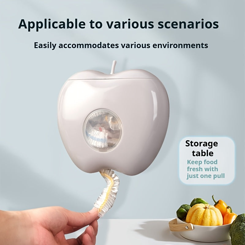 Olma shaklidagi devorga o'rnatiladigan plastik paket tarqatuvchi, katta sig'imga ega - oshxona va hammomda elastik yangi saqlash o'ralarini saqlash uchun mukammal. Oson kirish uchun shaffof derazali joyni tejovchi dizayn.