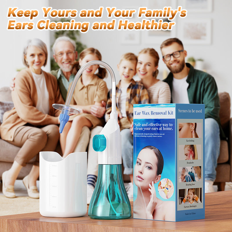 Ear Wax Removal Kit Manual Ear Irrigation Cleaner with Rinse Basin and 31 Reusable Tips