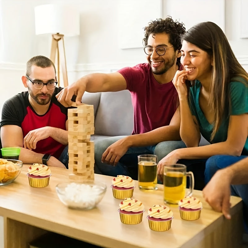 Pack of 50 Disposable Golden Aluminum Foil Dessert Cups with Lids, BPA-Free